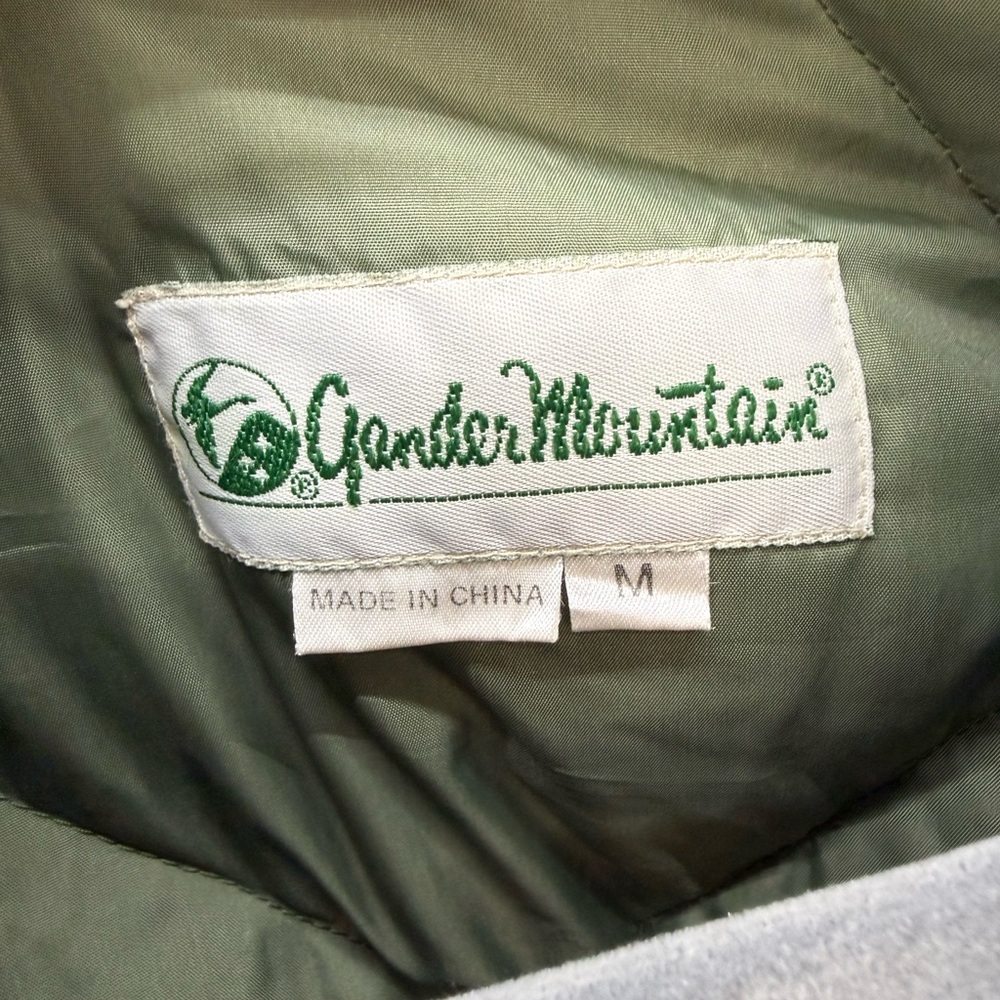 Vintage Gander Mountain Olive Down Quilted Bomber Jacket - Picture 8 of 9
